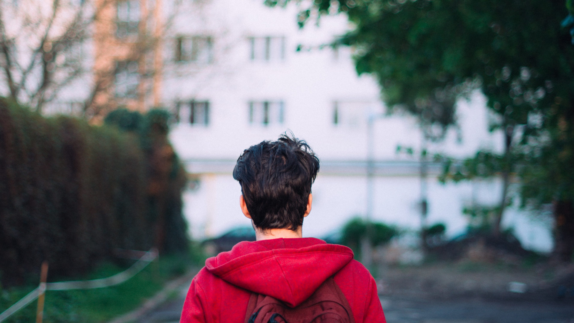 a person looking away from the camera